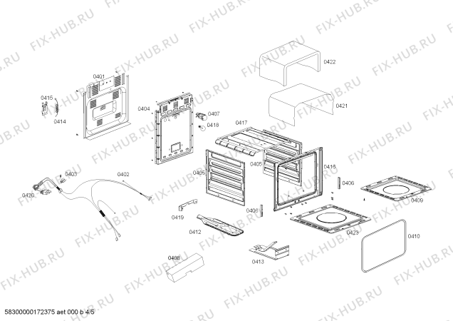 Взрыв-схема плиты (духовки) Bosch HSG45I24SC PRO 6550 INOX L60 - Схема узла 04