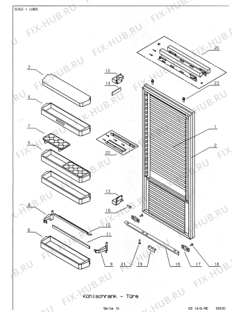 Взрыв-схема холодильника Electrolux IK255.3RWS - Схема узла Refrigerator door