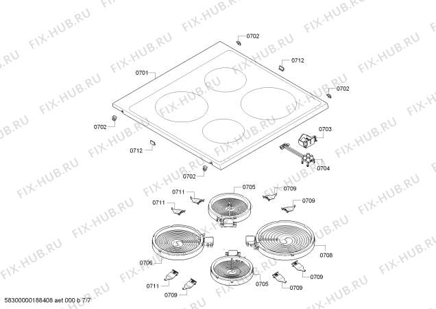 Схема №2 PHCB154K55 с изображением Ручка управления духовкой для плиты (духовки) Bosch 00637191