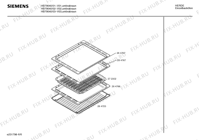 Схема №4 HB79040GB с изображением Панель для плиты (духовки) Siemens 00285804