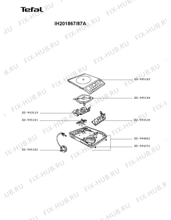 Схема №1 IH201867/87A с изображением Тэн для плиты (духовки) Tefal SS-995184
