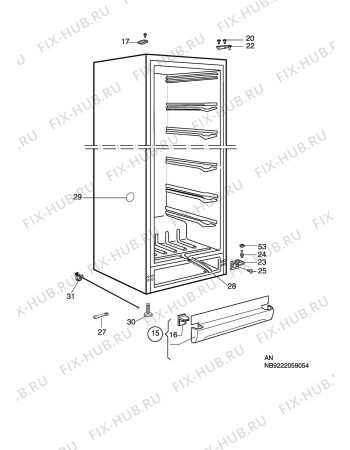 Взрыв-схема холодильника Electrolux EUC26250W - Схема узла C10 Cabinet