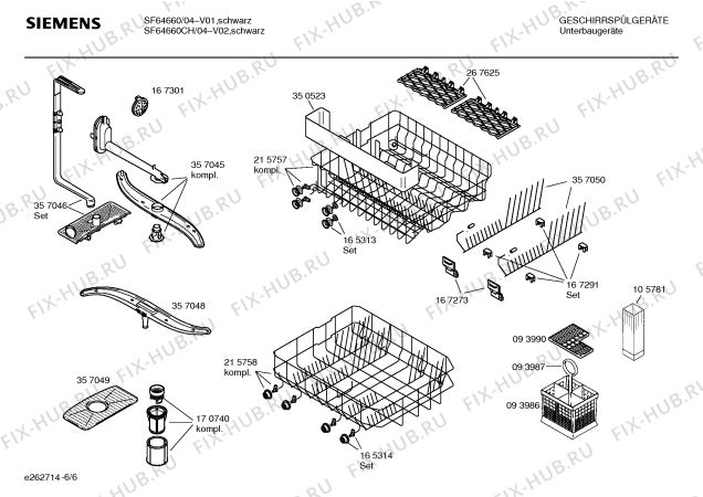 Схема №1 SF64660CH с изображением Инструкция по эксплуатации для посудомоечной машины Siemens 00528960