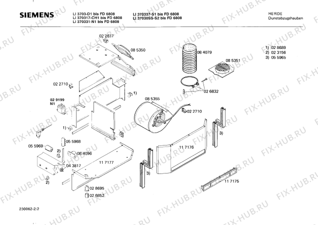 Схема №1 LI37030SS с изображением Патрубок для электровытяжки Bosch 00085350