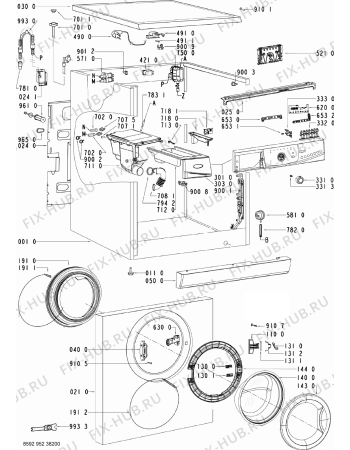 Схема №1 AWO/D 6188 с изображением Декоративная панель для стиральной машины Whirlpool 480111102965