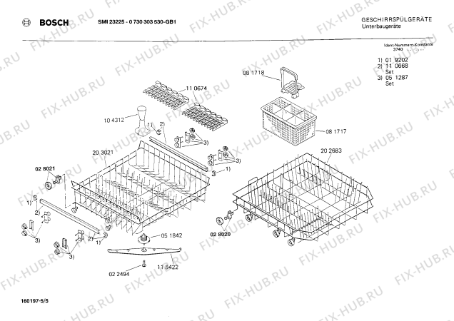Взрыв-схема посудомоечной машины Bosch 0730303530 SMI23225 - Схема узла 05