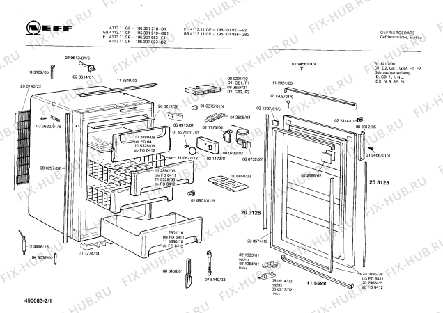 Схема №1 195302359 F-4113.11GF с изображением Клапан для холодильника Bosch 00115328