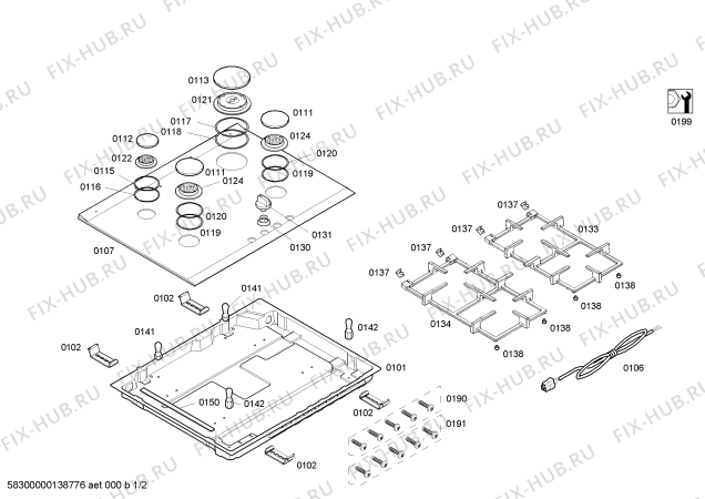 Схема №2 ER626PB90E ENC.ER626PB90E 4G C60F IH5-G SIEMENS с изображением Кольцо горелки для духового шкафа Siemens 00613053