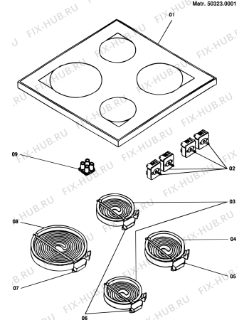 Взрыв-схема плиты (духовки) Indesit C504VE3 (F006995) - Схема узла