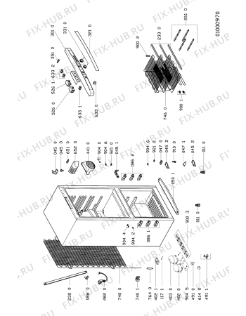 Схема №1 ART 740/H с изображением Электромотор для холодильника Whirlpool 481202858334