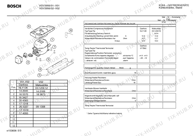 Взрыв-схема холодильника Bosch KSV3956 - Схема узла 03