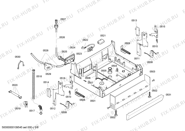 Взрыв-схема посудомоечной машины Bosch SGS53E72EU - Схема узла 05