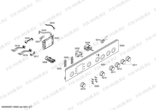 Взрыв-схема плиты (духовки) Bosch HSV95D420F - Схема узла 02