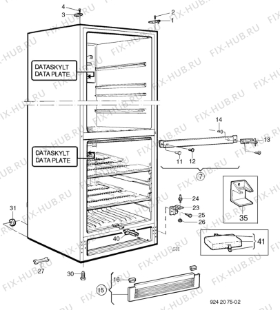 Взрыв-схема холодильника Electrolux TR1225G - Схема узла C10 Cabinet