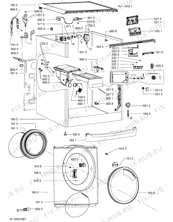 Схема №2 AWM8100PRO (F092605) с изображением Порошкоприемник (дозатор) для стиральной машины Indesit C00342174