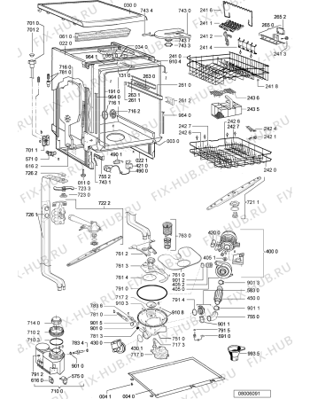 Взрыв-схема посудомоечной машины Whirlpool ADP 4717 SN - Схема узла