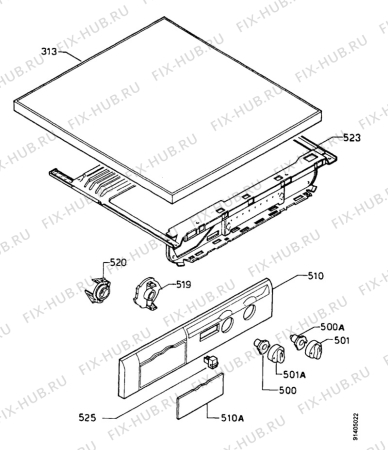 Взрыв-схема стиральной машины Zanussi FJS1416H - Схема узла Control panel and lid