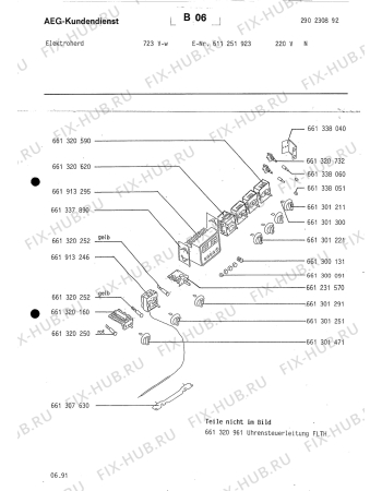 Взрыв-схема плиты (духовки) Aeg 723V-W N - Схема узла Section6