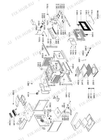 Схема №1 AKG 629 с изображением Обшивка для плиты (духовки) Whirlpool 481245359532