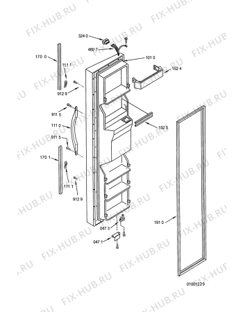 Схема №4 ARZ 767/SSFC с изображением Дверка для холодильной камеры Whirlpool 481241618486