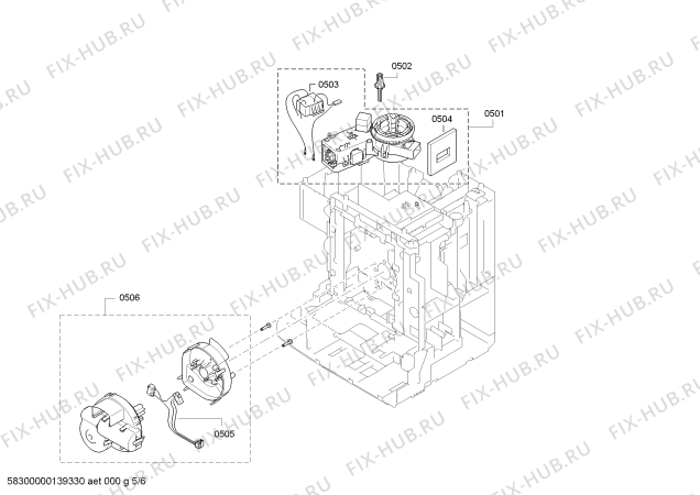 Взрыв-схема кофеварки (кофемашины) Siemens TK73001GB EQ.7 / L·SERIES - Схема узла 05