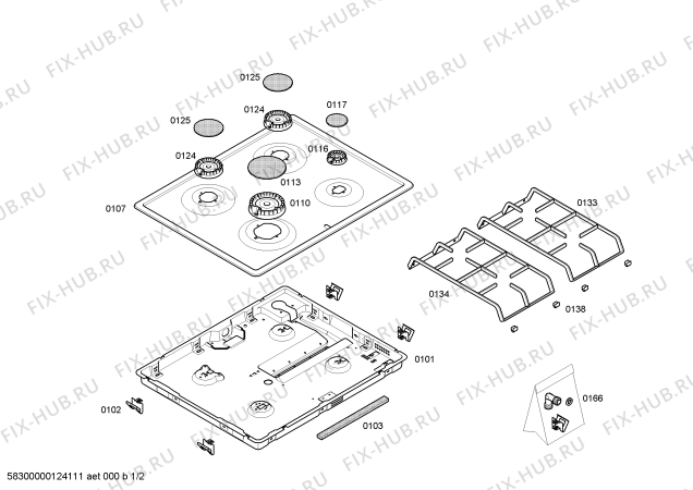 Схема №1 PCD655MBY, ENC.PCD655MBY 4G BO60F M.SWITCH AÑO/06 с изображением Рассекатель горелки для плиты (духовки) Bosch 00418021