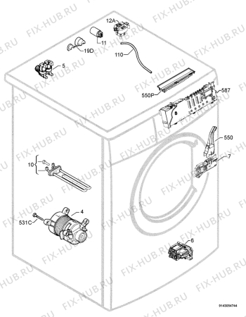 Взрыв-схема стиральной машины Zanussi ZWN7100L - Схема узла Electrical equipment 268