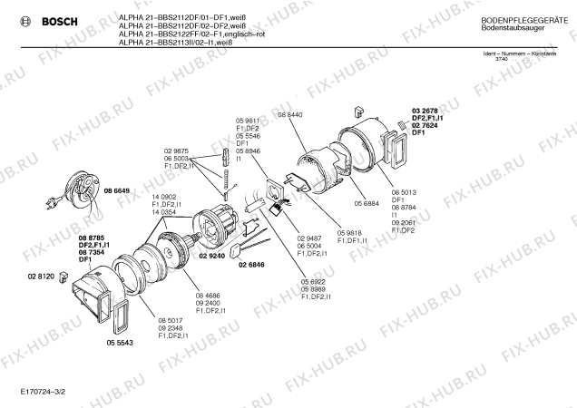 Схема №1 BBS3211CH ALPHA 32 с изображением Патрубок для пылесоса Bosch 00057835