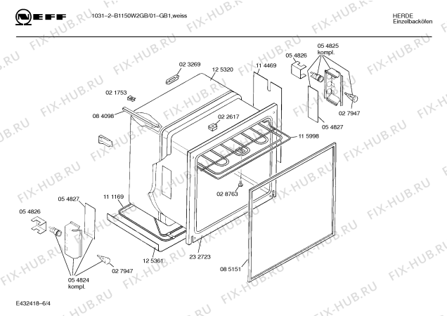 Схема №1 B1150W2GB 10312 с изображением Панель для электропечи Bosch 00286050