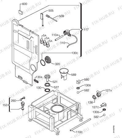 Взрыв-схема посудомоечной машины Juno SSI361E - Схема узла Water softener 066