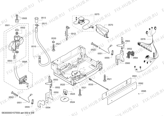 Взрыв-схема посудомоечной машины Bosch SHE7ER55UC - Схема узла 05