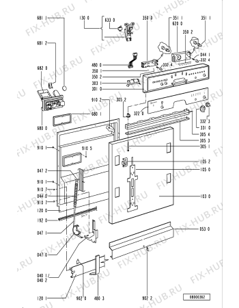 Схема №1 GSI 4952 R-IX с изображением Панель для посудомоечной машины Whirlpool 481245379851