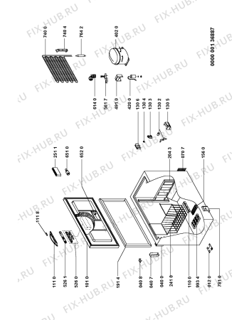 Схема №1 AFG 665 DGT с изображением Дверца для холодильной камеры Whirlpool 481241619619