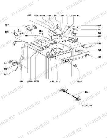 Взрыв-схема холодильника Electrolux RM4215 - Схема узла Armature/fitting