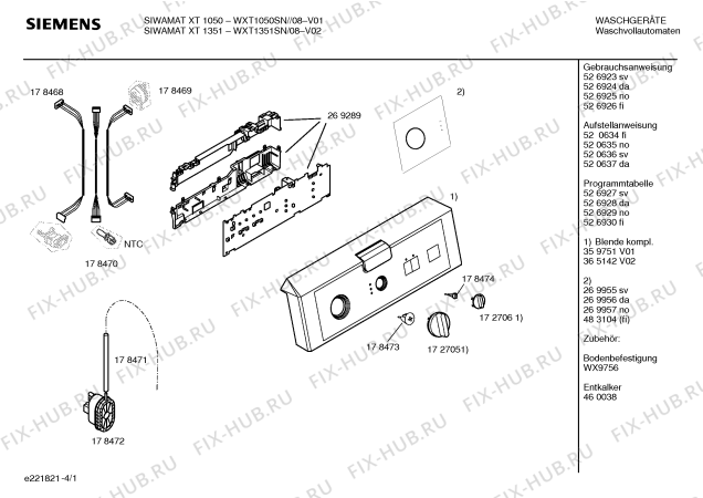 Схема №2 WXT1351SN SIWAMAT XT1351 с изображением Инструкция по эксплуатации для стиральной машины Siemens 00526926