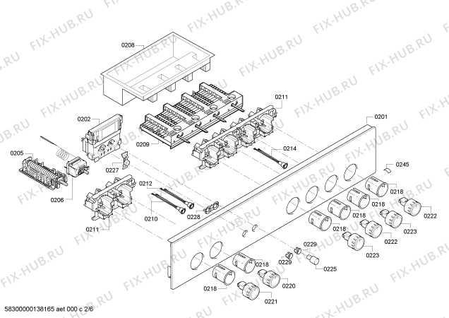 Схема №3 E15M63W1 с изображением Панель управления для плиты (духовки) Bosch 00671404