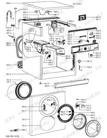 Схема №1 AWO/D 43130 с изображением Обшивка для стиралки Whirlpool 480111104209