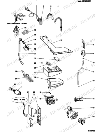 Взрыв-схема стиральной машины Indesit WIXXL105EX60HZC (F060349) - Схема узла