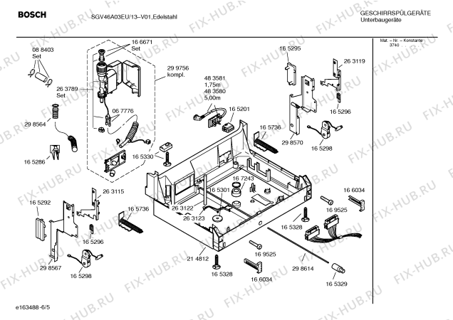Схема №1 SGV69A03EU с изображением Инструкция по эксплуатации для электропосудомоечной машины Bosch 00580837