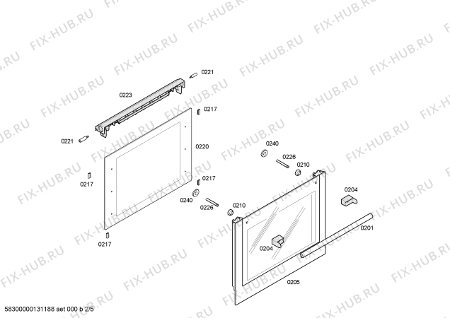 Схема №3 HBN41S551E Horno bosch indep.multif.inox.c/minutero с изображением Зажим для электропечи Bosch 00612350