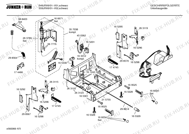 Взрыв-схема посудомоечной машины Junker&Ruh S59JRA9 - Схема узла 05