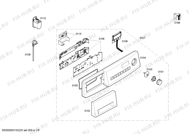 Схема №3 WVT1260BR с изображением Модуль управления для стиралки Bosch 00660937