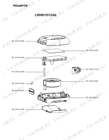 Схема №1 LR9501S1/3A0 с изображением Элемент корпуса для напольных и кухонных весов Rowenta TS-07013590