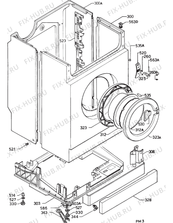 Взрыв-схема стиральной машины Matura 018.584 3 - Схема узла Cabinet + armatures