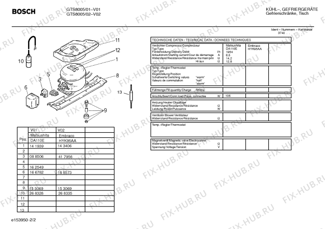 Взрыв-схема холодильника Bosch GTS8005 - Схема узла 02