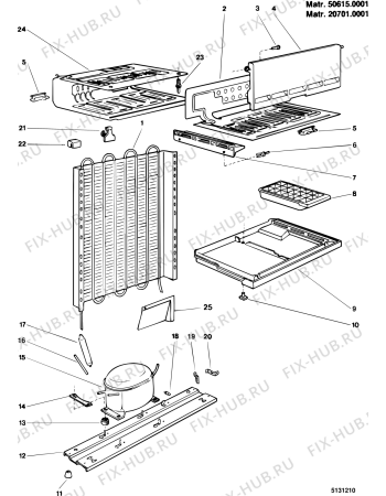 Взрыв-схема холодильника Ariston EME145EU (F008121) - Схема узла