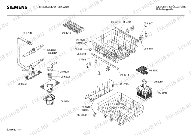 Схема №3 SR53303GB с изображением Передняя панель для посудомойки Siemens 00285226