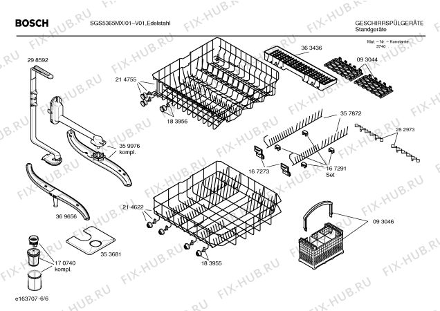 Взрыв-схема посудомоечной машины Bosch SGS5365MX - Схема узла 06