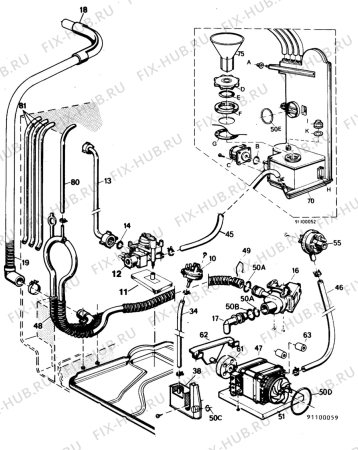 Взрыв-схема посудомоечной машины Privileg QUELLE - Схема узла W20 Pump, Water softener