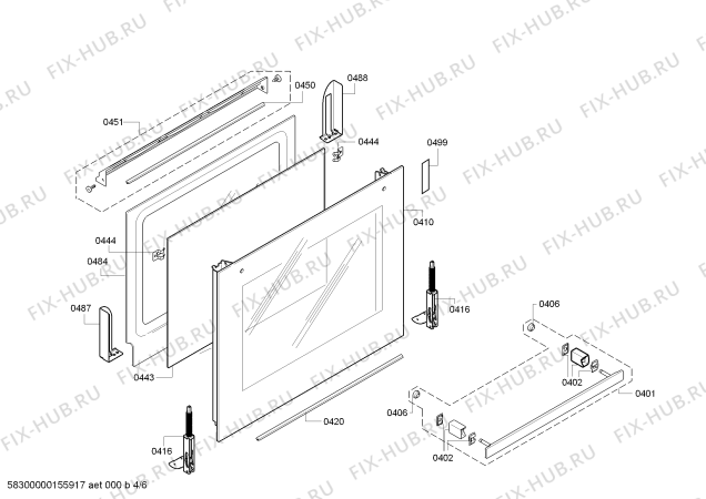 Взрыв-схема плиты (духовки) Bosch HBA78B950B - Схема узла 04